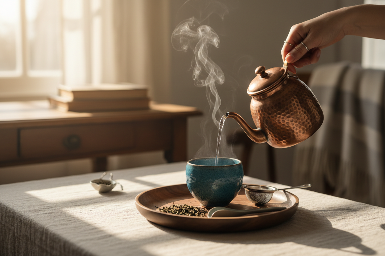 Tea preparation scene